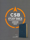 CSB Study Bible Thumb Index - Leathertouch Navy Blue
